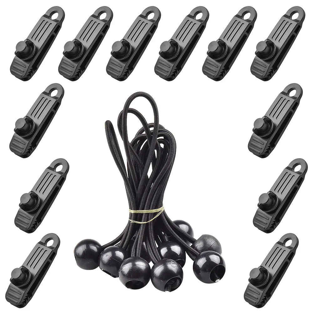 Aluminium alloy tent windproof clip 19g for double tent structure in black and white colour