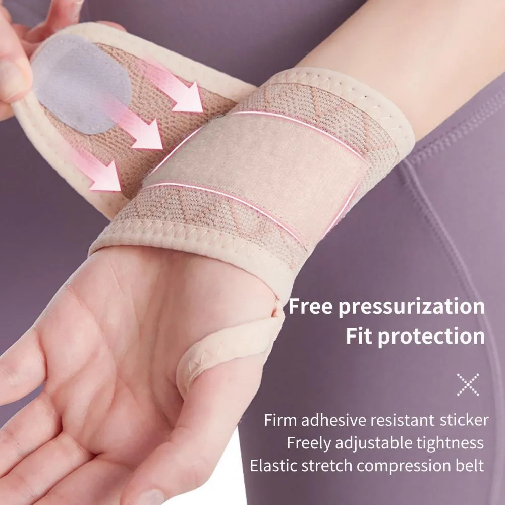 Adjustable wrist brace for carpal tunnel support, black unisex design with hook-and-loop strap
