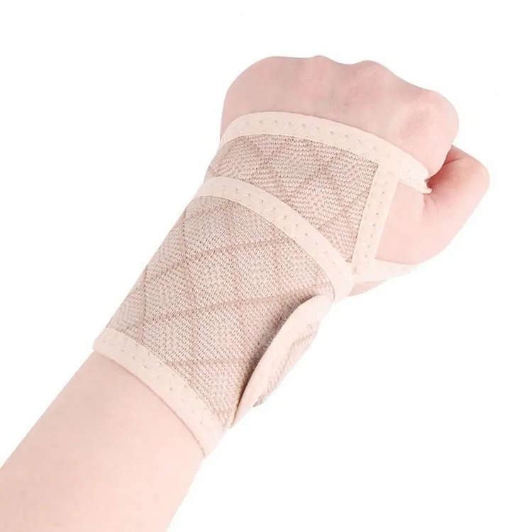 Adjustable wrist brace for carpal tunnel support, black unisex design with hook-and-loop strap
