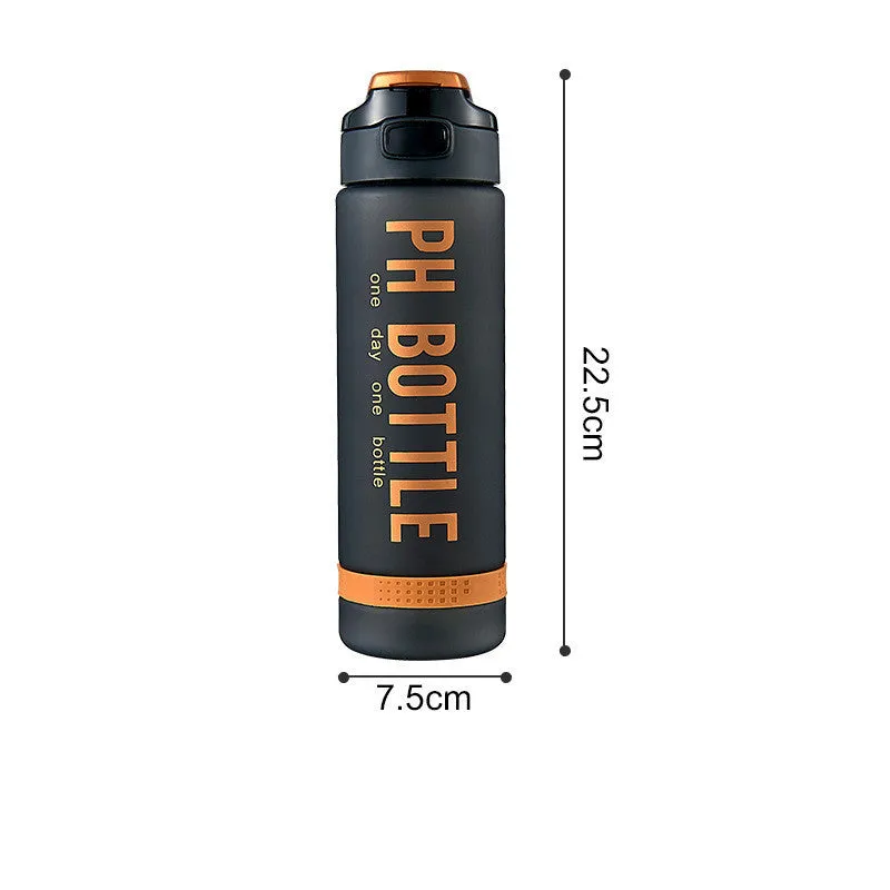 Men's 1000ml matte black plastic water bottle portable direct beverage style