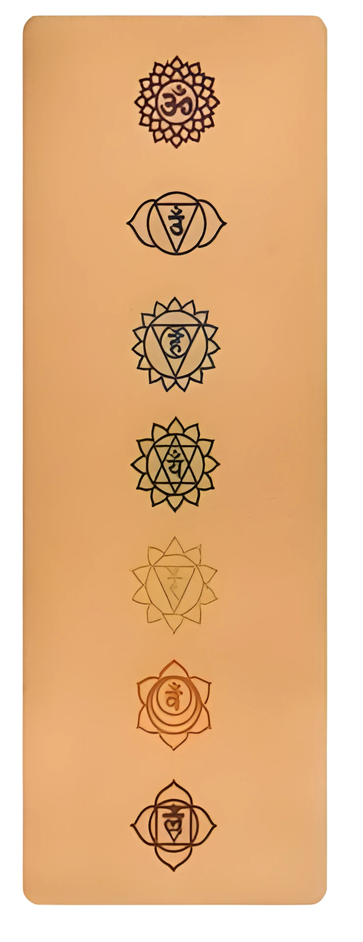 7 Chakra Cork Yoga Mat 183x68cm with natural cork top and non-slip bottom