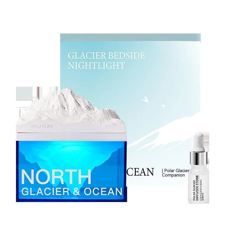 Glacier night light Bluetooth speaker acrylic compact bedside lamp 13.8 x 8.5 cm solid colour