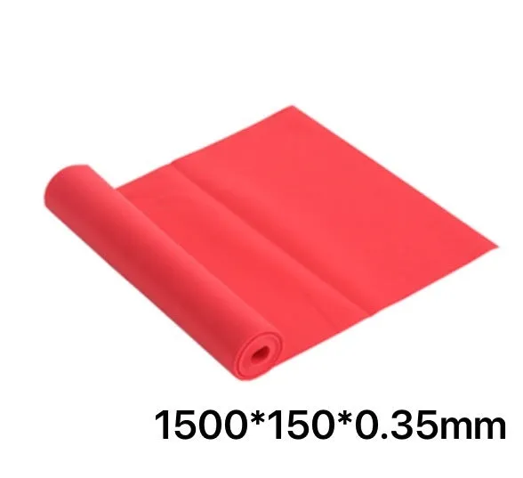 TPE yoga stretch drag strap tension band 1500mm long in blue on a workout mat