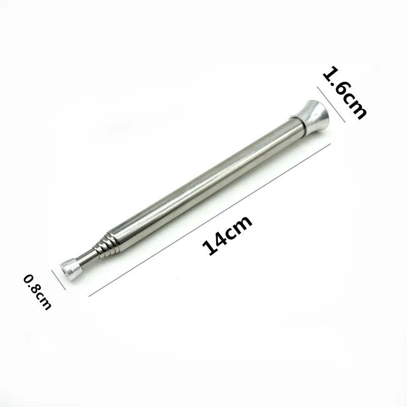 Stainless steel telescopic fire blower extended to 63.5 cm with 6 sections and 16 mm diameter on outdoor ground
