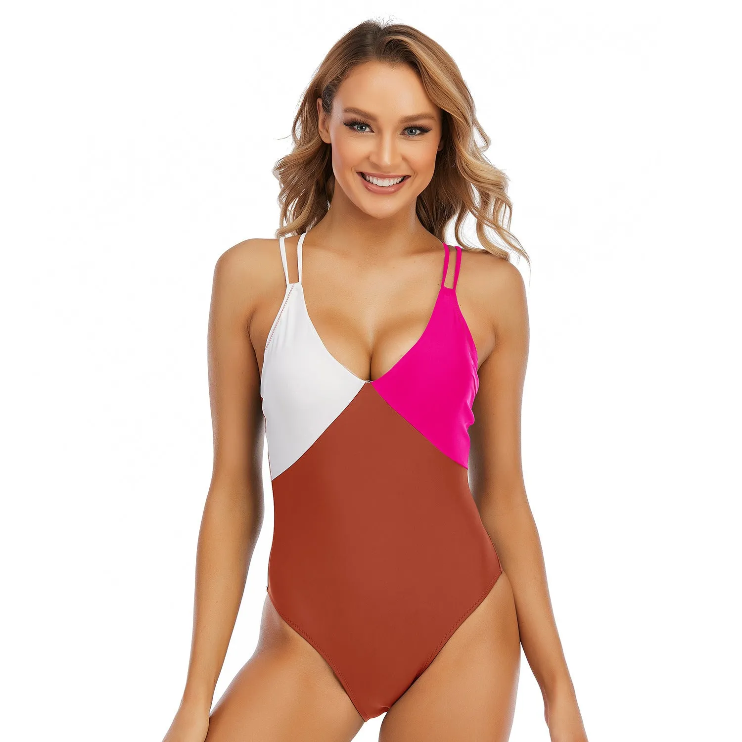 Women's Brazilian bikini swimsuit with breast pad, sleeveless cut, available in multiple colours and sizes XS-XXL