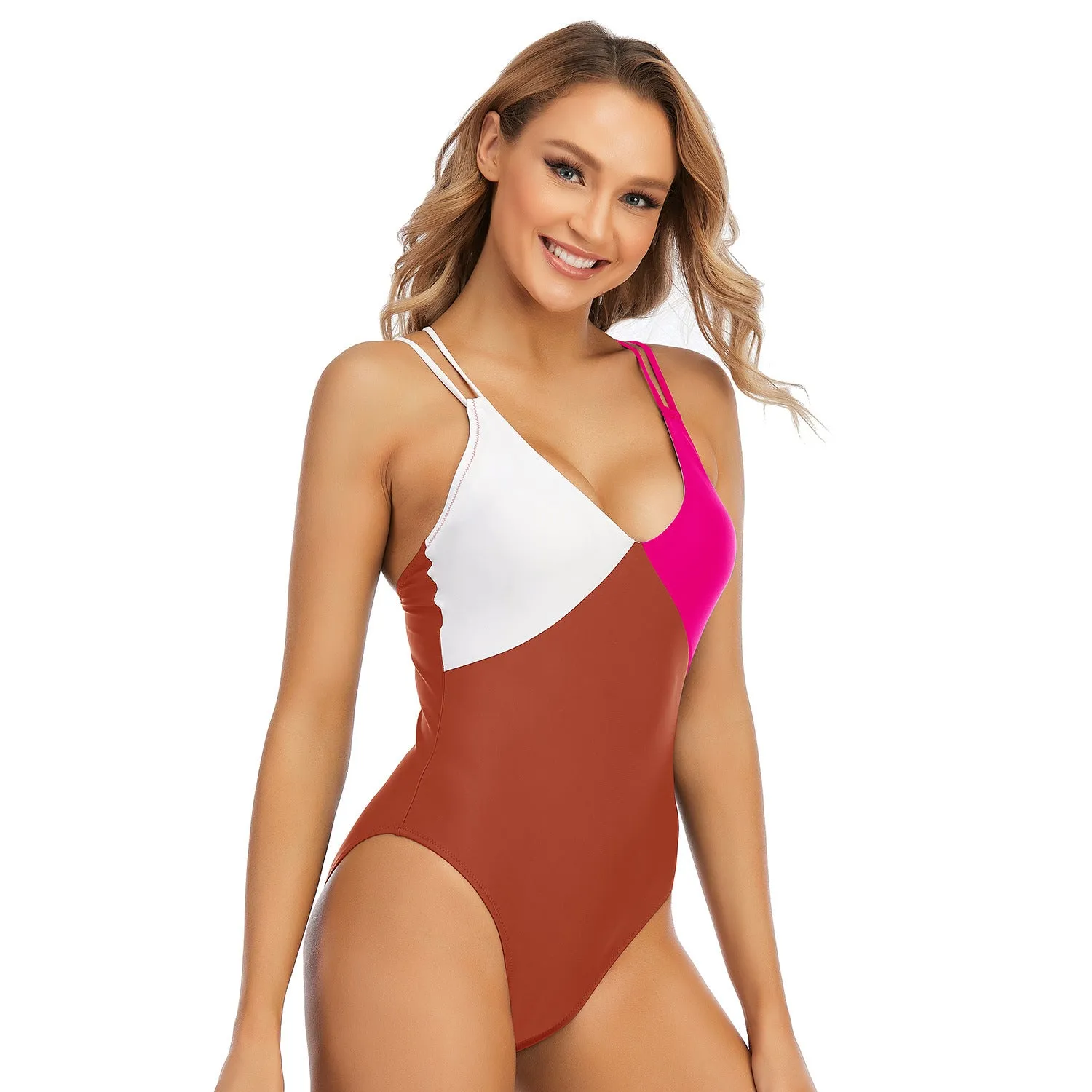 Women's Brazilian bikini swimsuit with breast pad, sleeveless cut, available in multiple colours and sizes XS-XXL