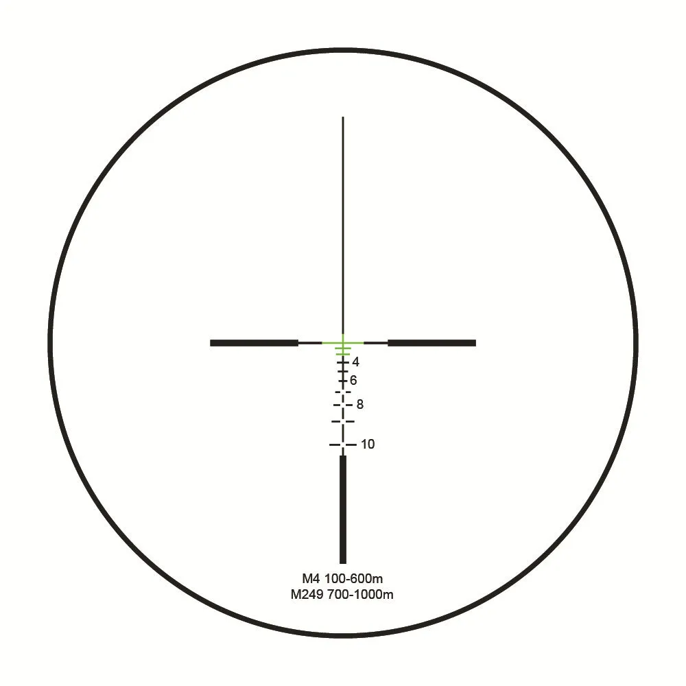 Maku 4x32 metal sight with fibre optic reticle and Mini RMR red dot on a black finish