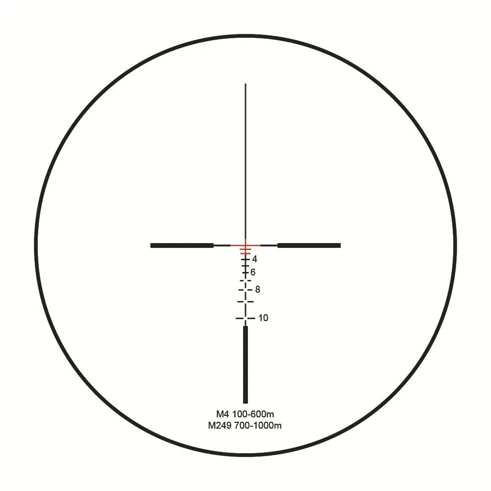Maku 4x32 metal sight with fibre optic reticle and Mini RMR red dot on a black finish