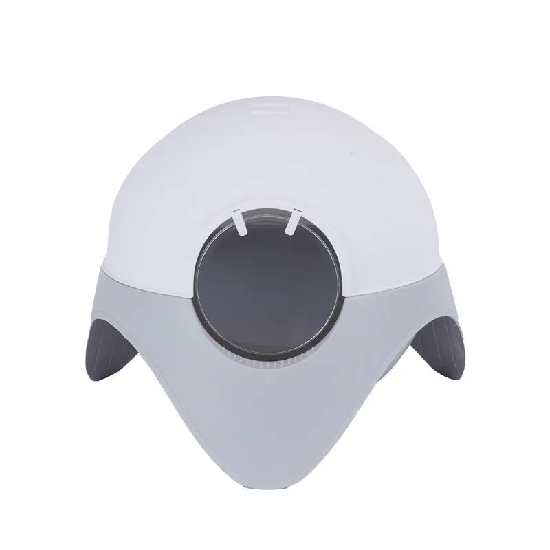 Large UFO enclosed litter box with snow house design in plastic