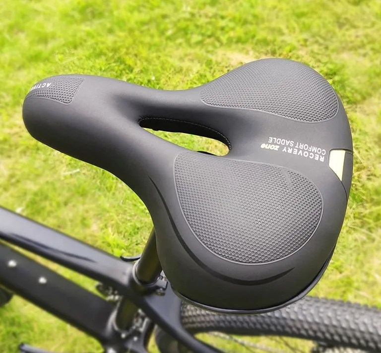 Bicycle cushion cover for front shock absorber seat, 25cm by 21cm, in black and red colour
