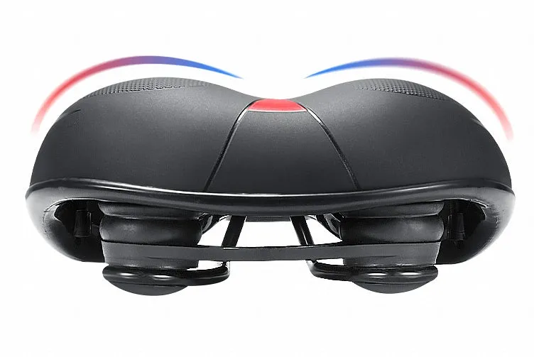 Bicycle cushion cover for front shock absorber seat, 25cm by 21cm, in black and red colour