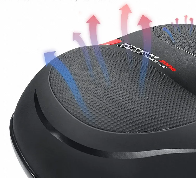 Bicycle cushion cover for front shock absorber seat, 25cm by 21cm, in black and red colour
