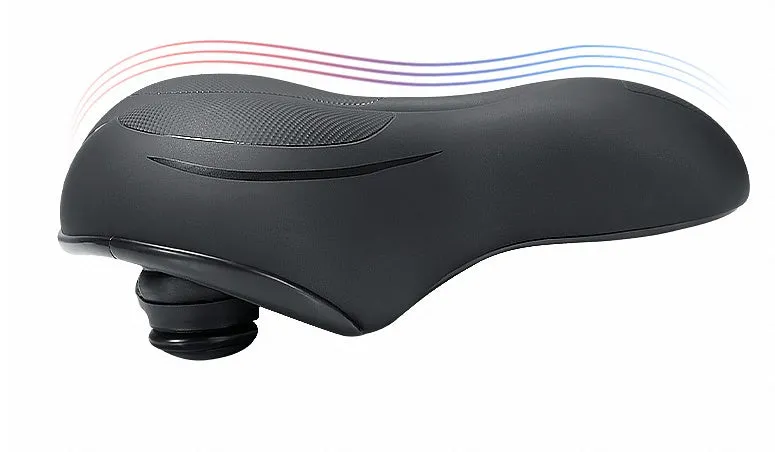 Bicycle cushion cover for front shock absorber seat, 25cm by 21cm, in black and red colour