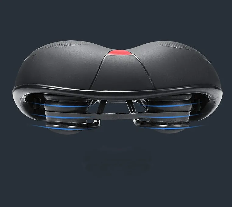 Bicycle cushion cover for front shock absorber seat, 25cm by 21cm, in black and red colour