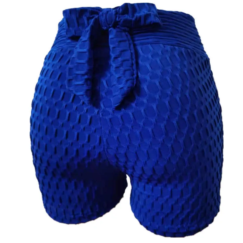 Womens jacquard yoga bubble pants sports shorts in polyester spandex, available in multiple colours including black and grey