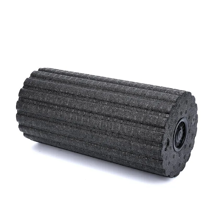 Black 4-speed vibrating massage roller foam for muscle recovery, 800g weight