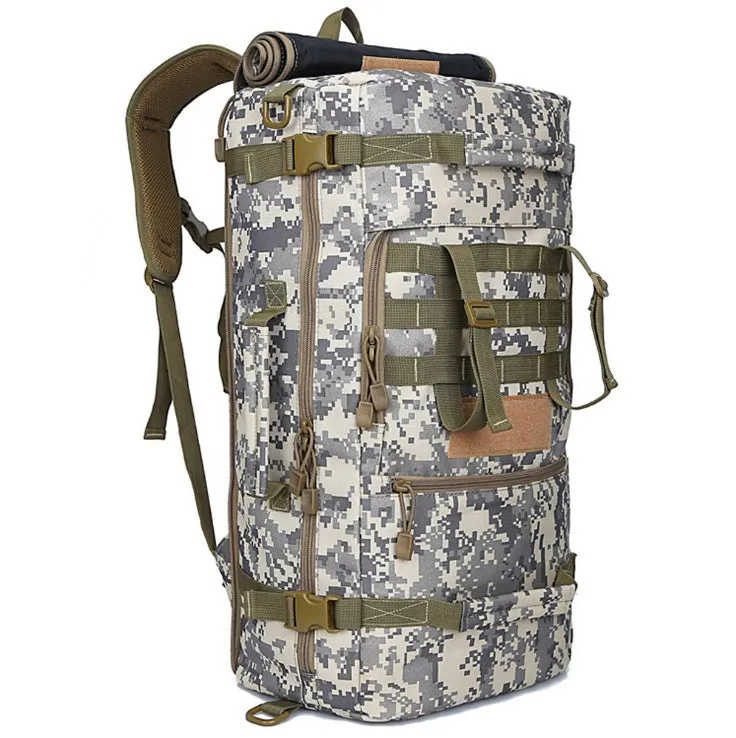 50-litre multi-function travel bag in black showing backpack and shoulder bag carrying options