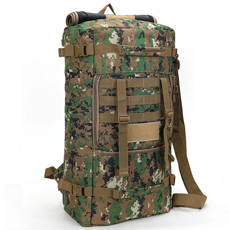 50-litre multi-function travel bag in black showing backpack and shoulder bag carrying options