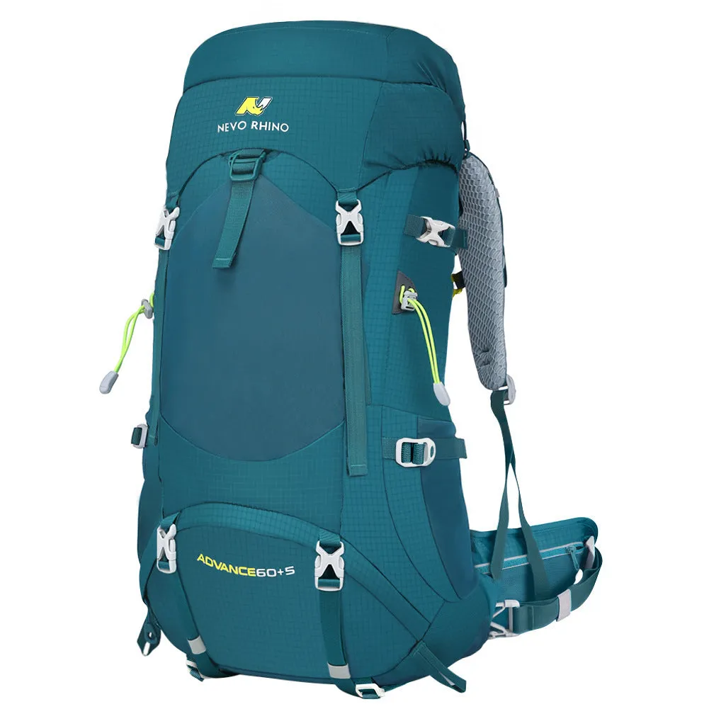 Large-capacity nylon hiking backpack in black for men and women outdoor mountaineering travel