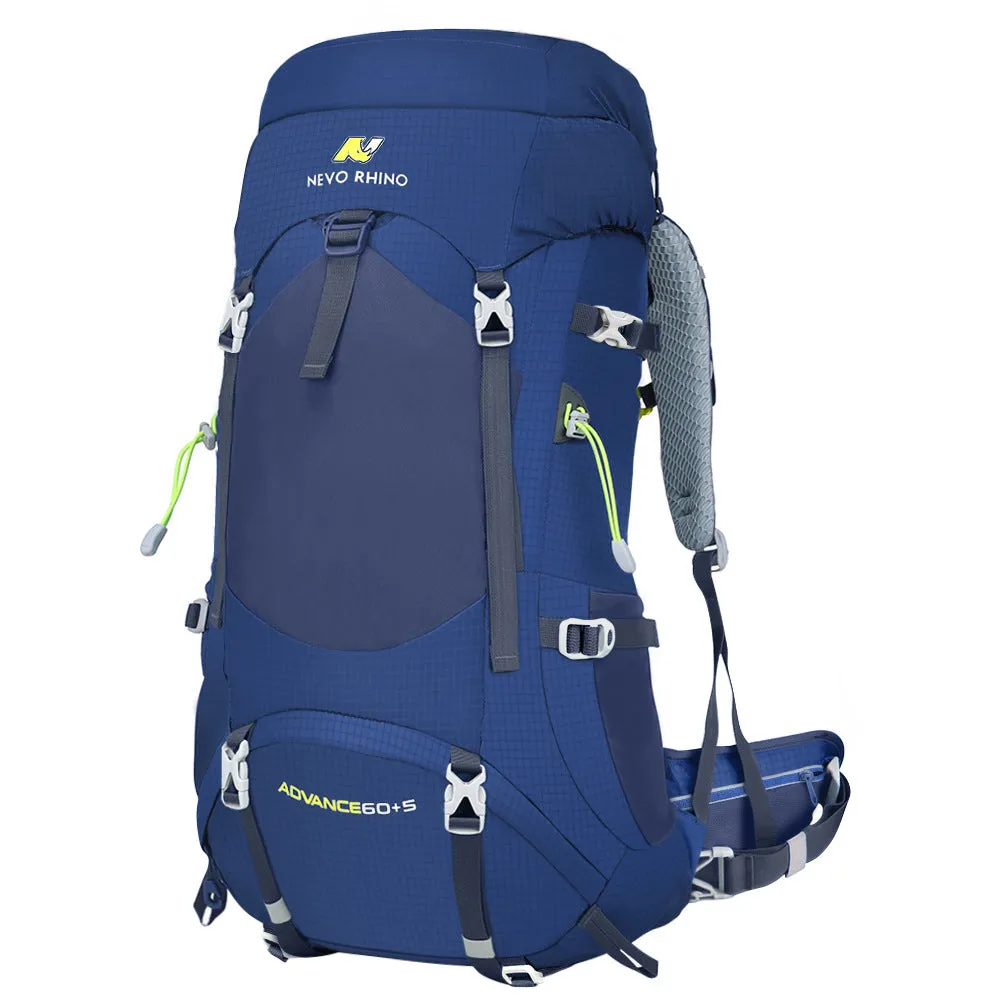 Large-capacity nylon hiking backpack in black for men and women outdoor mountaineering travel
