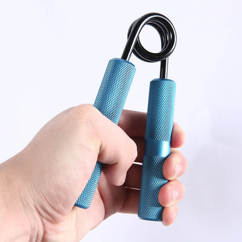Adjustable metal spring hand grip strengthener with black handle, 100-300lbs resistance, 5-piece colour set