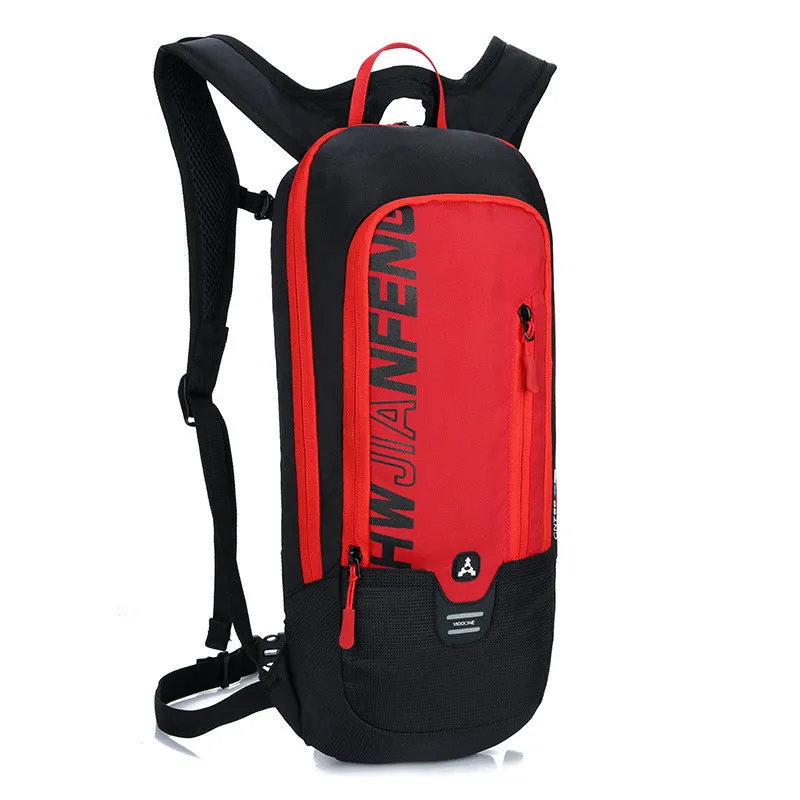 Outdoor cycling backpack made of cloth in medium size with dimensions 22x22x46x7 cm