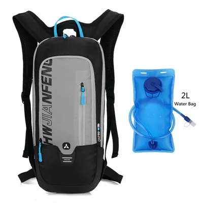 Outdoor cycling backpack made of cloth in medium size with dimensions 22x22x46x7 cm