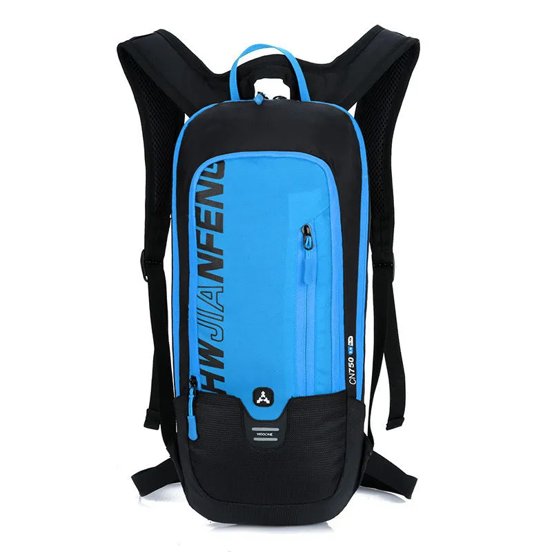 Outdoor cycling backpack made of cloth in medium size with dimensions 22x22x46x7 cm