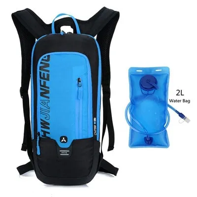 Outdoor cycling backpack made of cloth in medium size with dimensions 22x22x46x7 cm