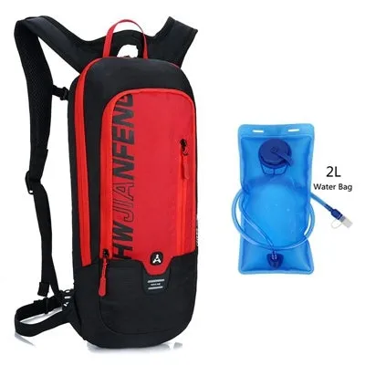 Outdoor cycling backpack made of cloth in medium size with dimensions 22x22x46x7 cm