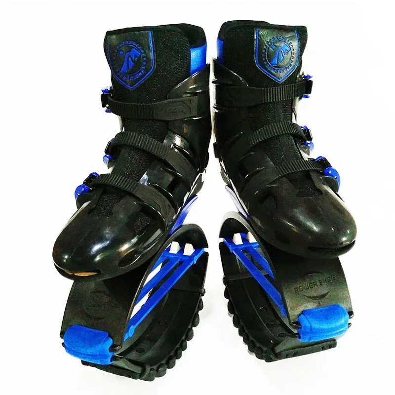 Jumper Stilt Fitness Kangaroo Boots bouncing shoes in grey red, TPU TPR mesh construction, size L for 50-70kg