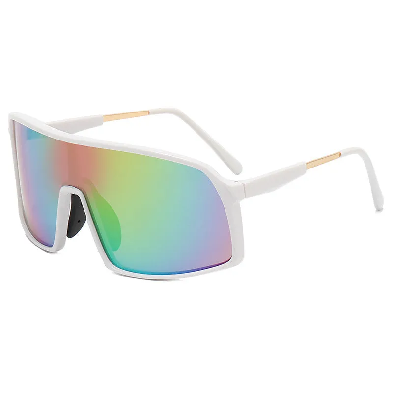 Windproof cycling sunglasses with black PC and metal frame and grey lens for men and women