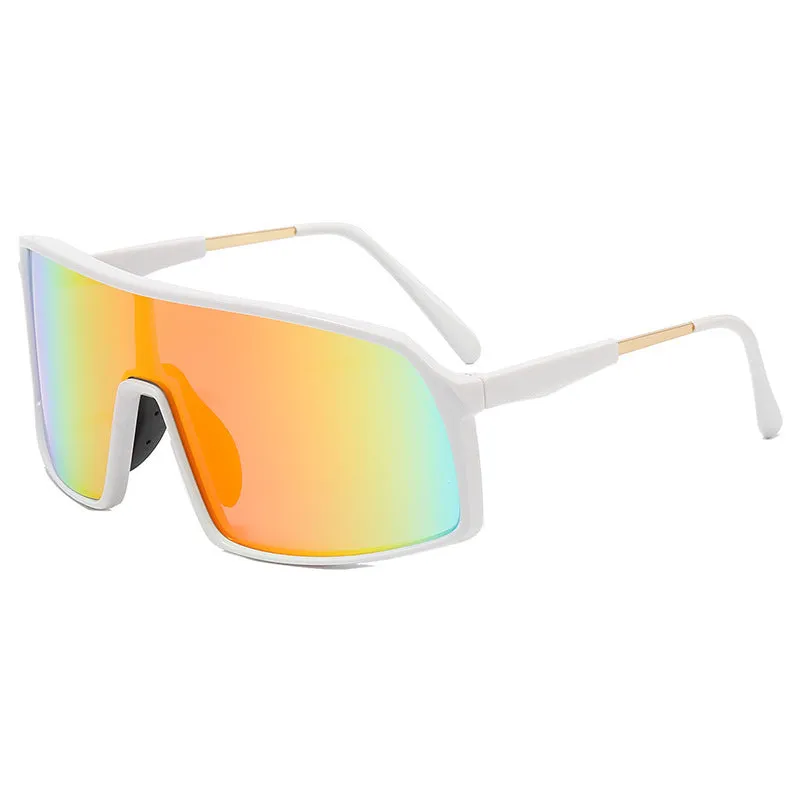 Windproof cycling sunglasses with black PC and metal frame and grey lens for men and women