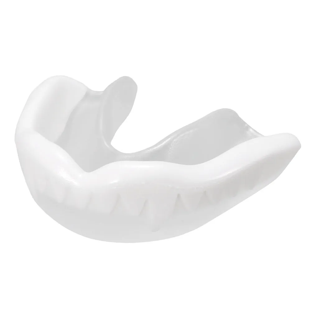 Adult boxing mouthguard with box, food grade EVA mouldable teeth guard in black, red, blue, green, white, 6.5 x 4.6cm