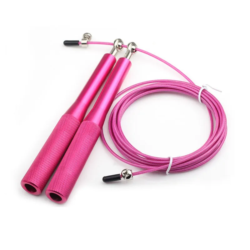 Metal jump rope 3 metres long in black for speed training and fat loss