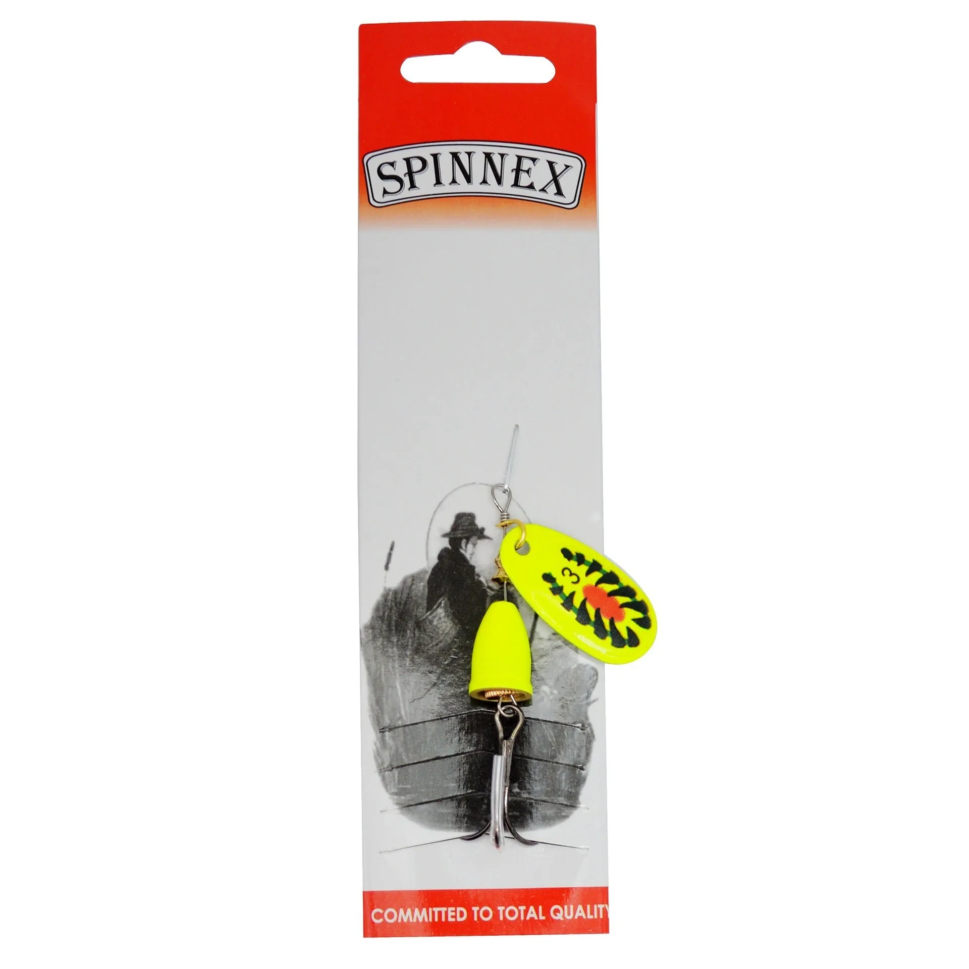R-shaped metal fishing lure with rotating sequins and copper bell in gold, silver, red, yellow, and green colour variations