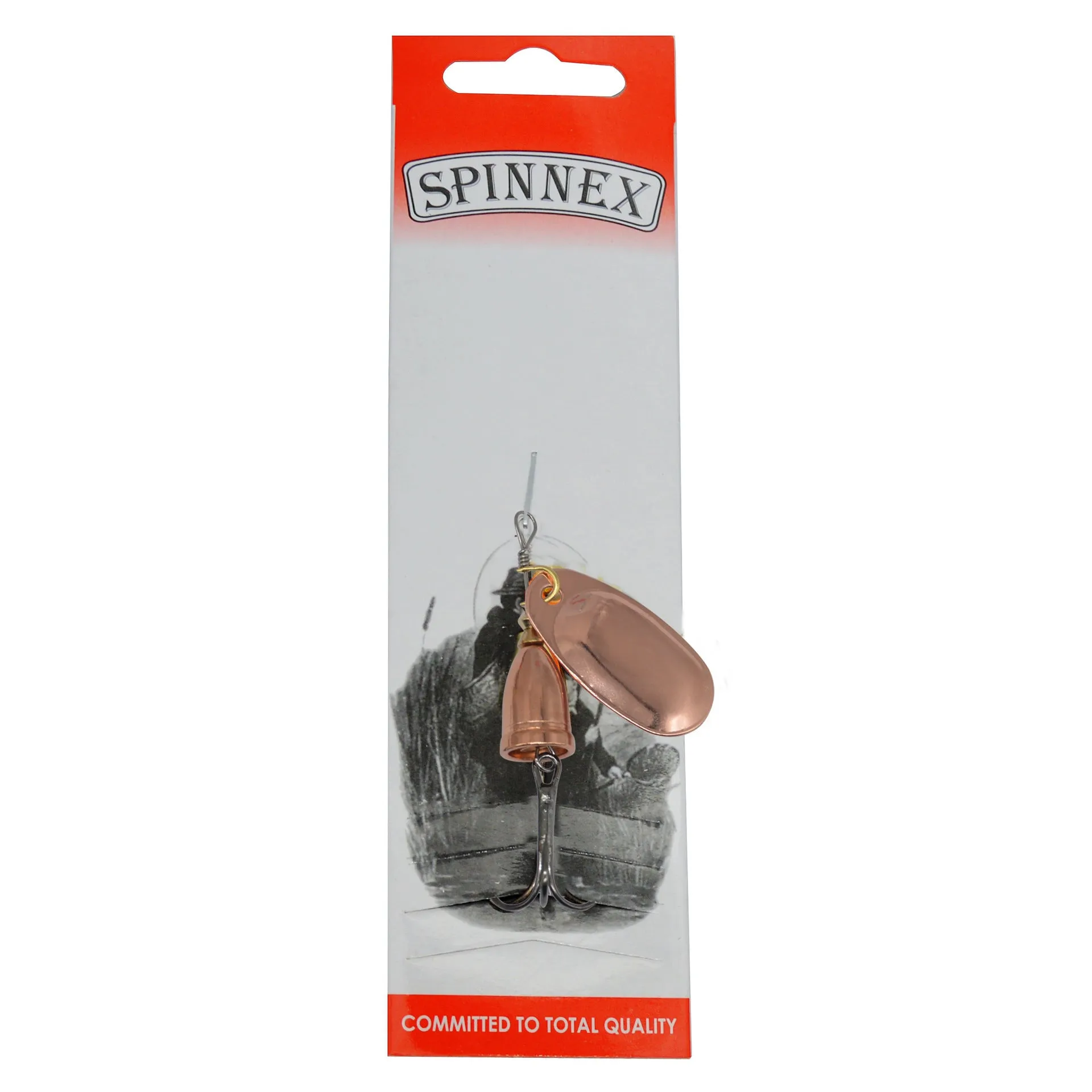 R-shaped metal fishing lure with rotating sequins and copper bell in gold, silver, red, yellow, and green colour variations