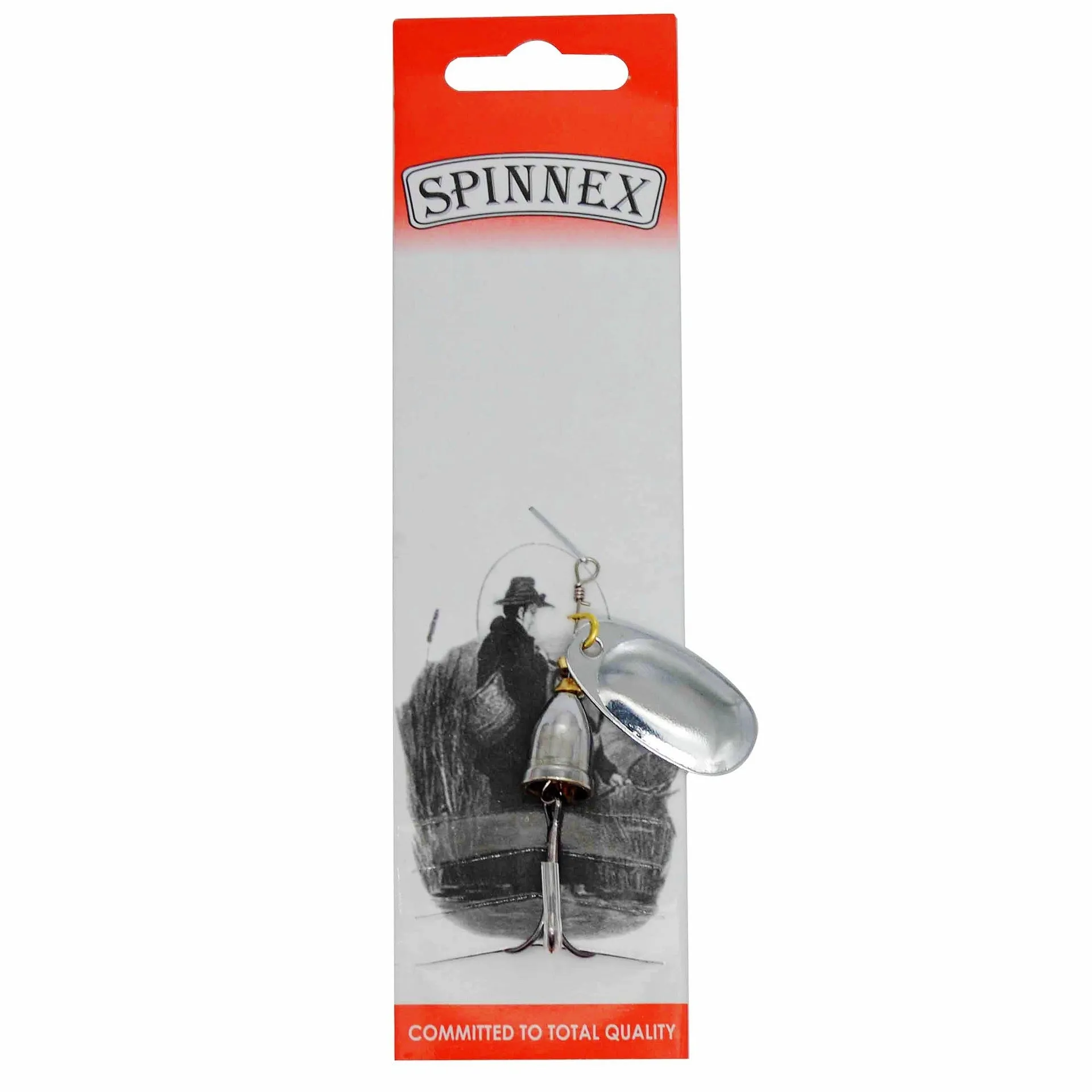 R-shaped metal fishing lure with rotating sequins and copper bell in gold, silver, red, yellow, and green colour variations