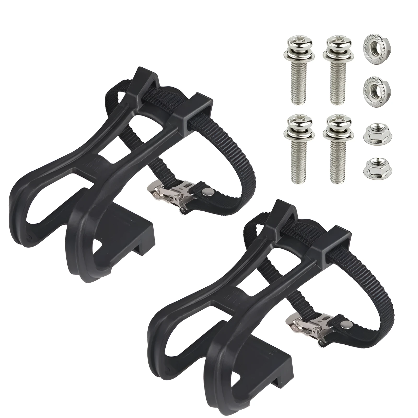 Fitness spinning pedal foot holder rope set with plastic covers, lashings, and metal bolts