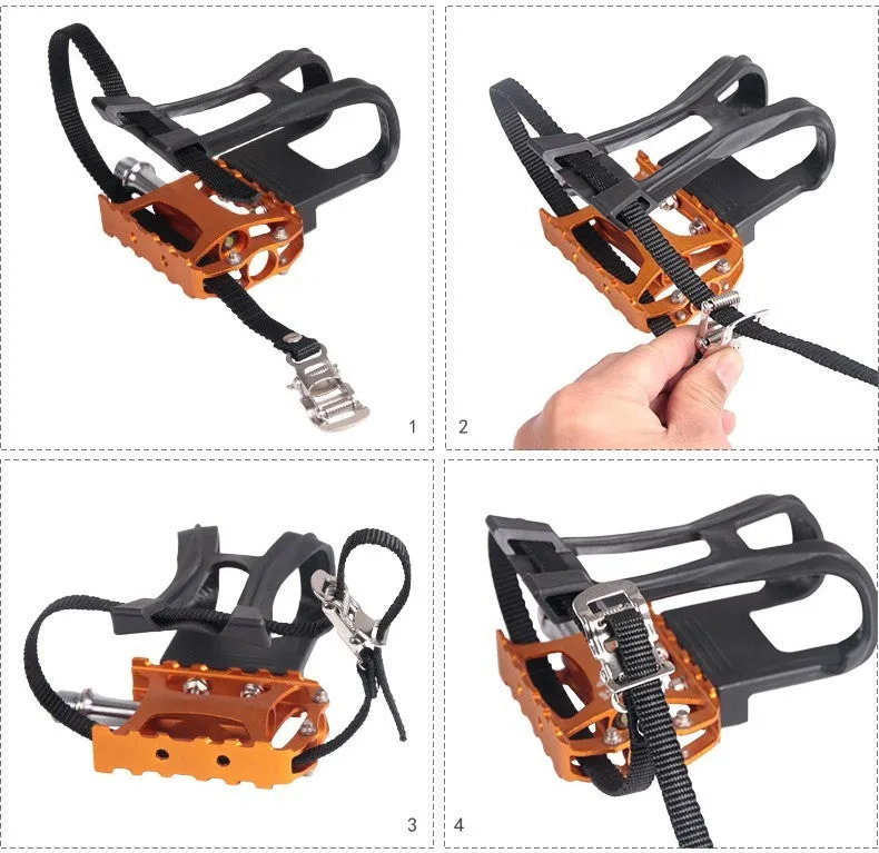 Fitness spinning pedal foot holder rope set with plastic covers, lashings, and metal bolts