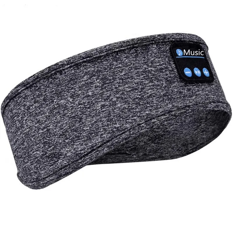 Bluetooth headscarf with built-in wireless music speaker, USB charging, black and heather gray colour options