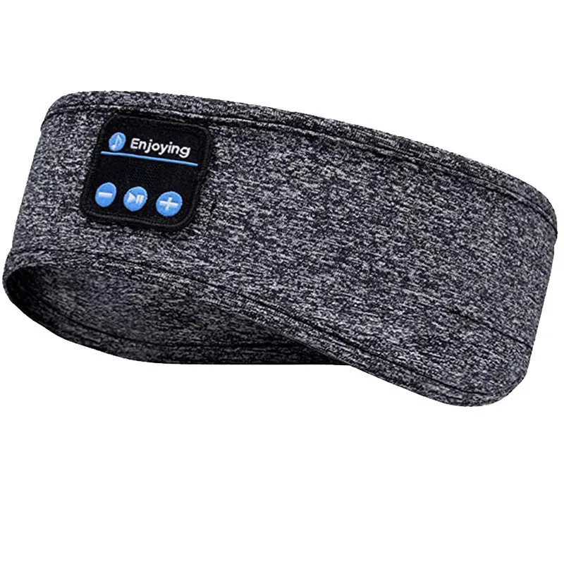 Bluetooth headscarf with built-in wireless music speaker, USB charging, black and heather gray colour options
