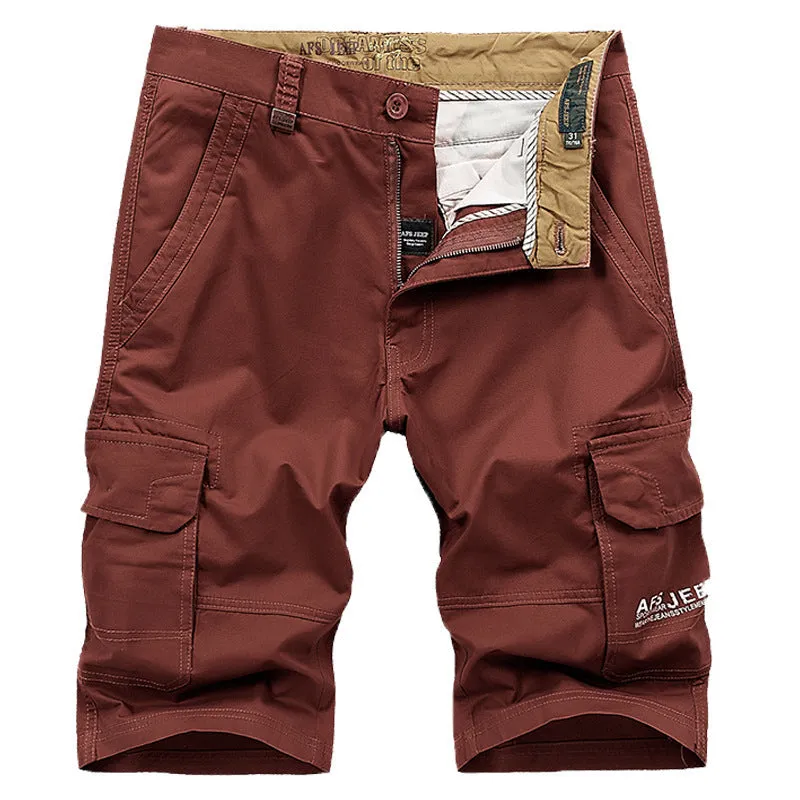 Men's loose fit 100% cotton overalls shorts in Army Green straight leg style