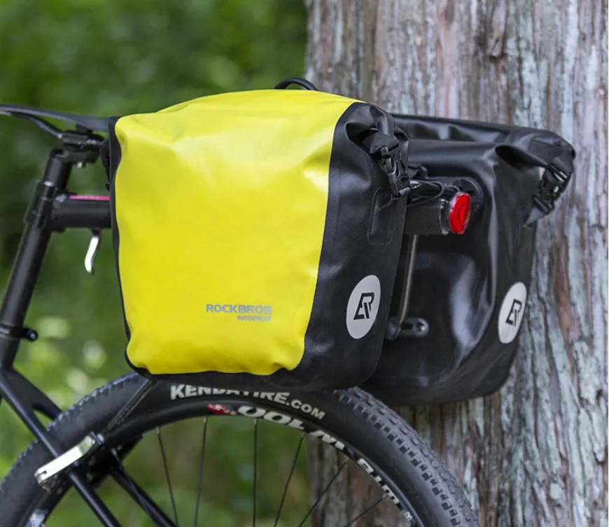 Bicycle waterproof bag made from nylon cloth and waterproof fabric in black colour for cycling storage