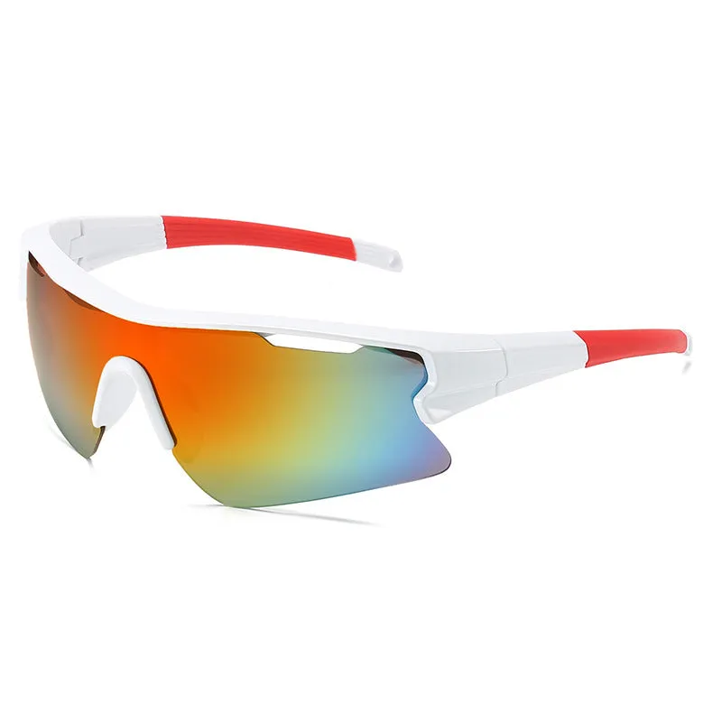 Windproof sports sunglasses with polycarbonate lenses in multiple colour options for outdoor cycling and fishing