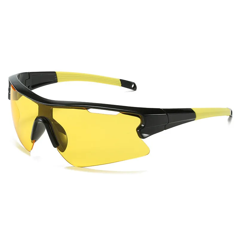 Windproof sports sunglasses with polycarbonate lenses in multiple colour options for outdoor cycling and fishing