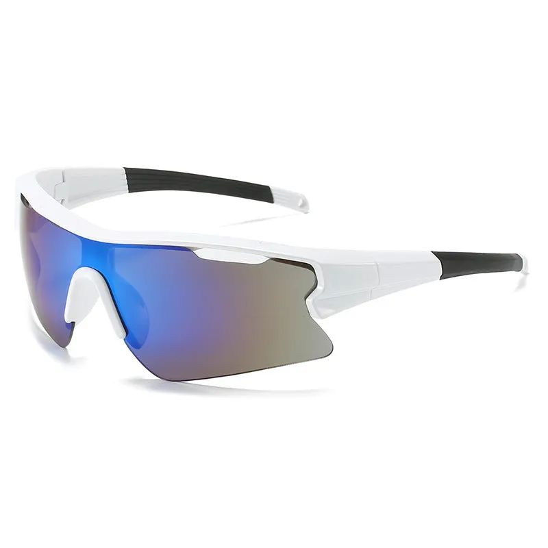 Windproof sports sunglasses with polycarbonate lenses in multiple colour options for outdoor cycling and fishing