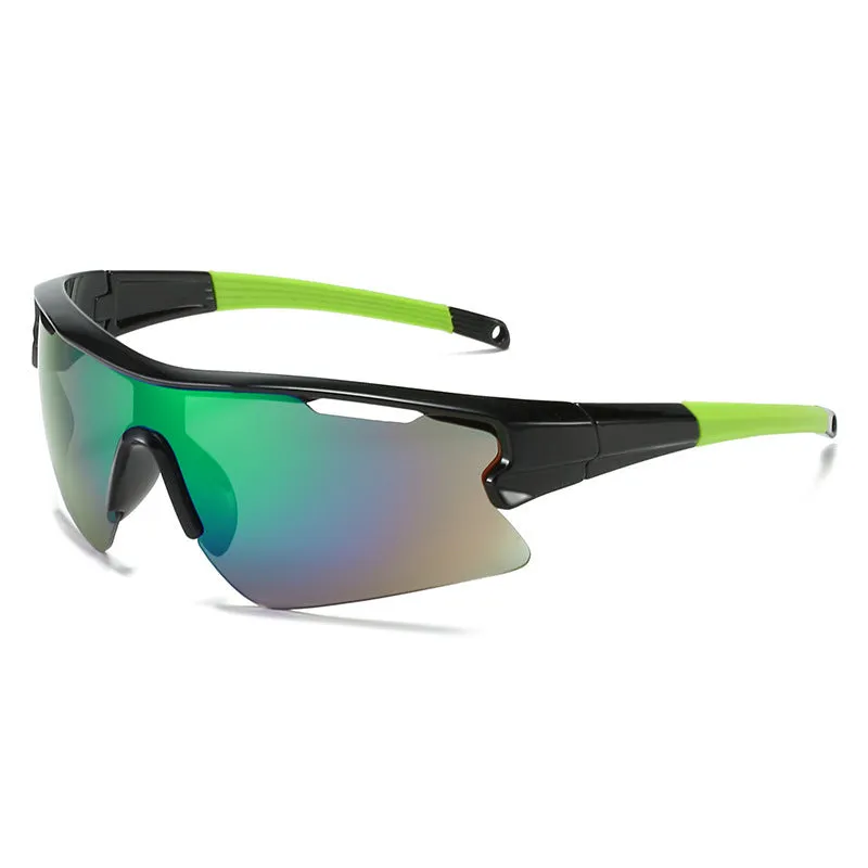 Windproof sports sunglasses with polycarbonate lenses in multiple colour options for outdoor cycling and fishing