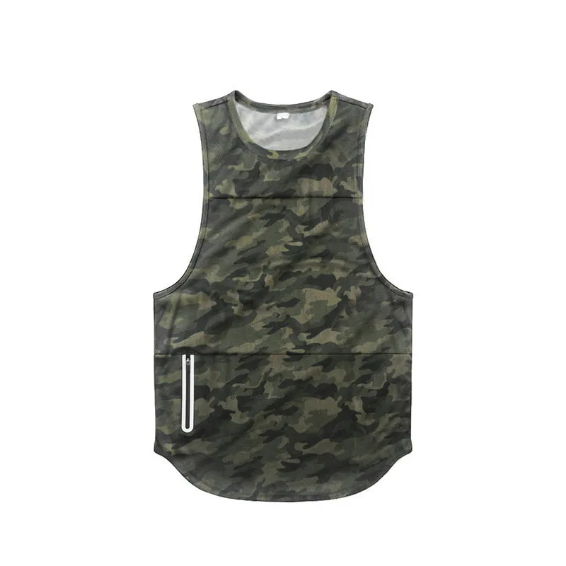 Men's sports vest in quick-dry cotton blended fabric, summer fitness running top, black light board colour