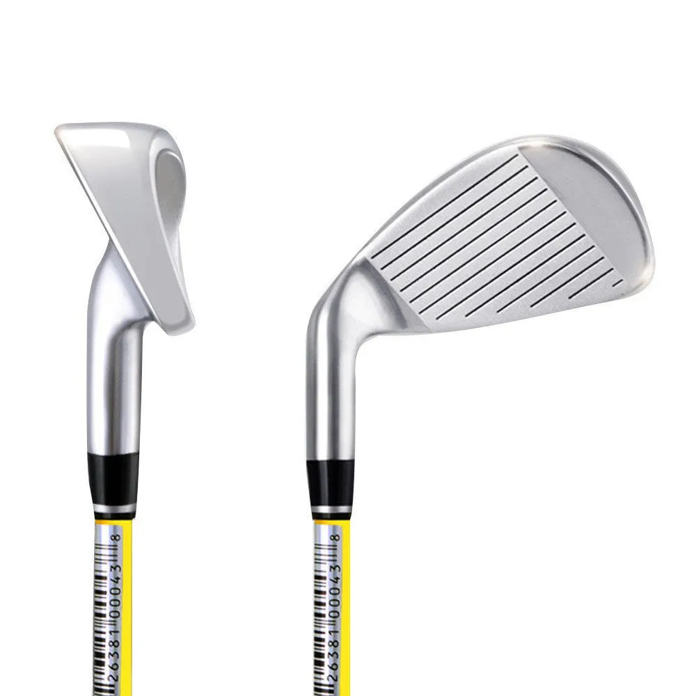 Children's golf club set with forged aluminium wood, carbon shafts, ball bag, tee, black and white finish